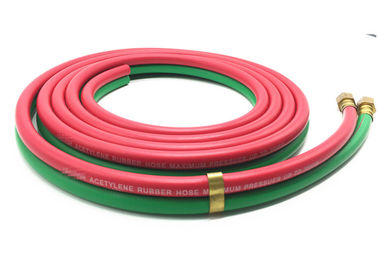 ท่อยางคู่เกรด R สีแดงและสีเขียว 1/4 '' x 25ft สำหรับออกซิเจน - อะเซทิลีน