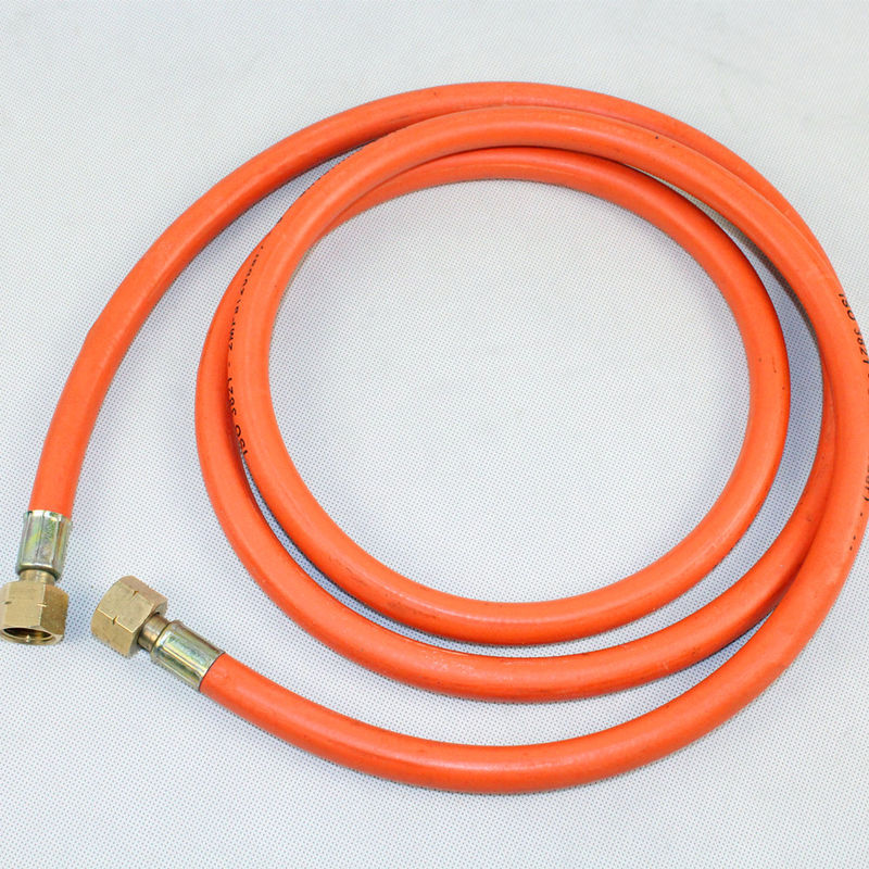 BS EN559 ชุดประกอบท่อแก๊ส LPG ยางสีส้ม 6 มม. ถึง 13 มม. พื้นผิวเรียบ