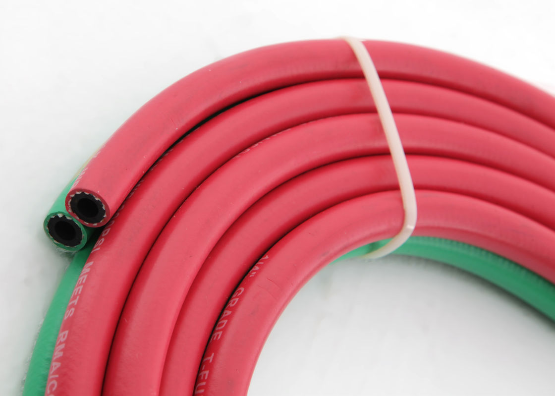 ท่อทนไฟสีแดง / สีเขียวขนาด 1/4 นิ้วเกรด R ท่อคู่สำหรับเชื่อมแก๊ส