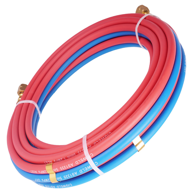 สีสองออกซิเจนอะซิเทลีน 1/4' X 100FT การปั่น Twin กล่องยางประกอบ