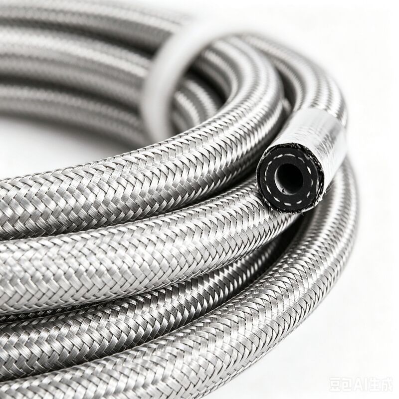 Braided Stainless Steel Fuel Line NBR Oil Hose Compatible with Fuel System Fuel Pump, Fuel Rail, Injector Applications