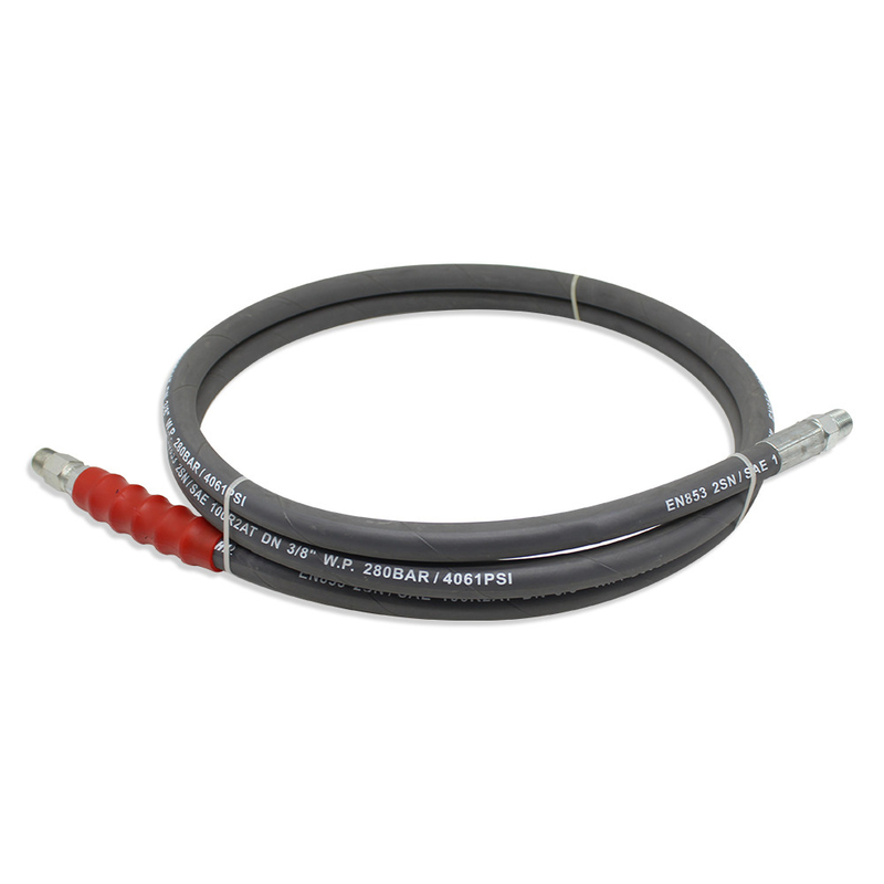 3/8 X 50 ' 4000 Psi Pressure Washer Hose พร้อม Quick Connects สีเทาและสีดำ